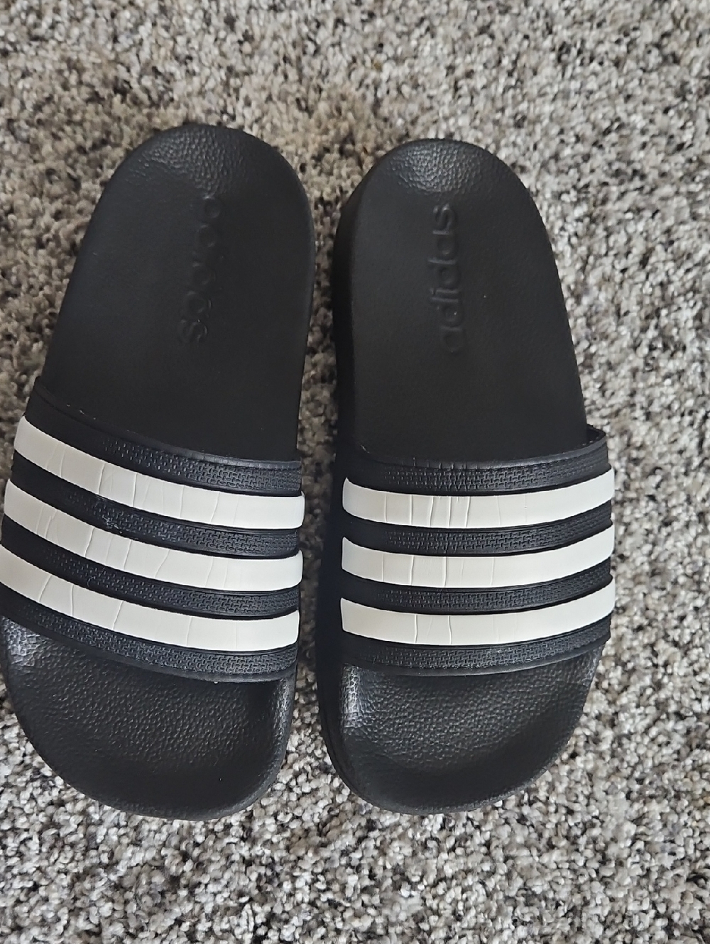 adidas Black and White Kids' Slide Sandals Size 12K